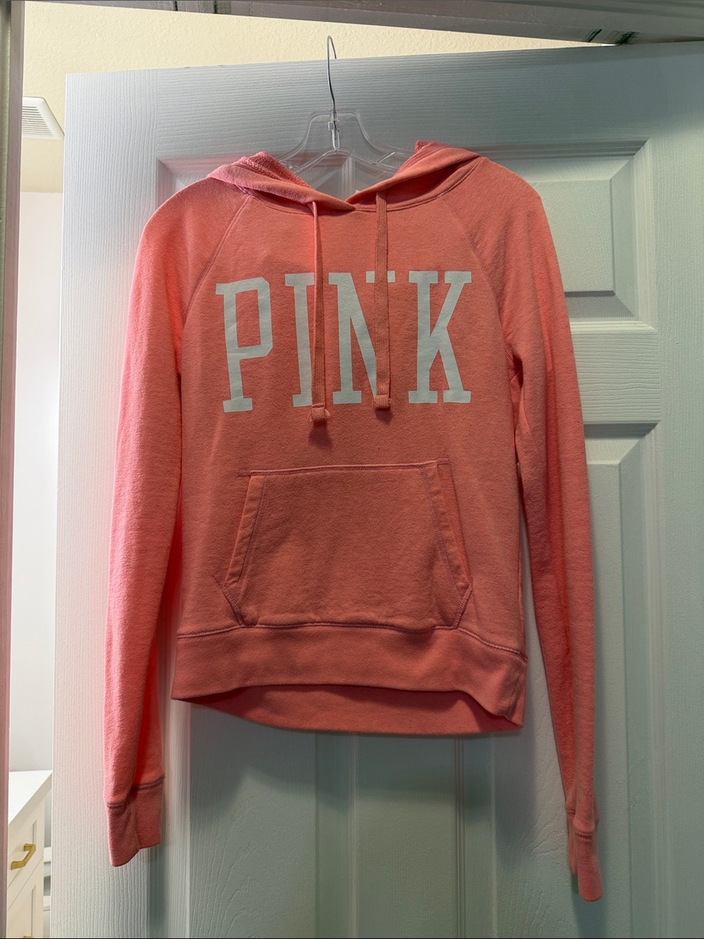 PINK Victoria's Secret Coral Pink Logo Hoodie